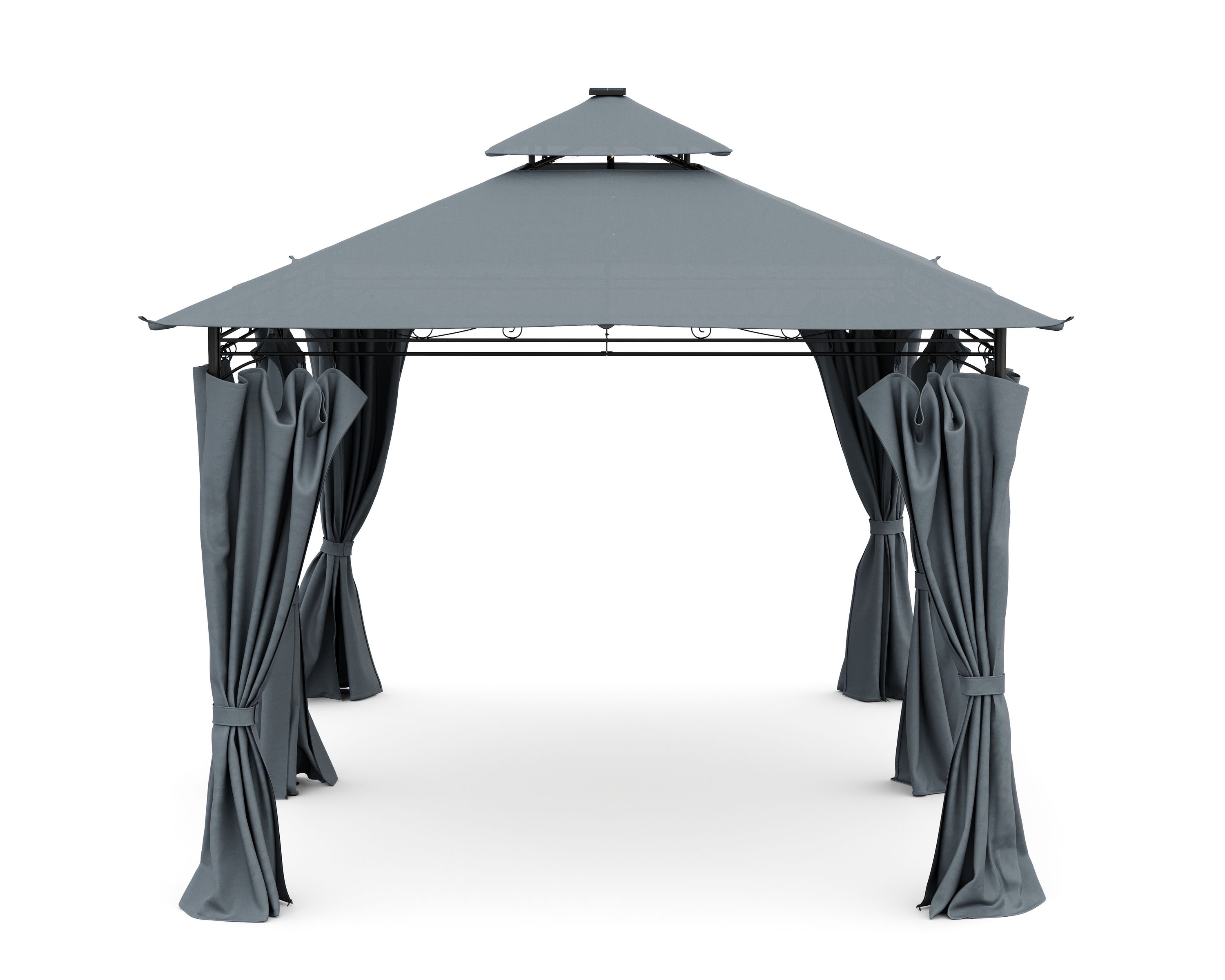 Gartenpavillon LED ROYAL 4 x 3 m grau