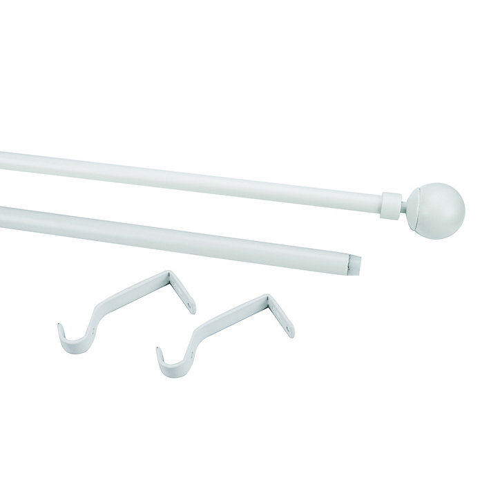 Kit de tringle à rideau extensible embout boule Anafi GoodHome 120/210 cm Ø19mm blanc