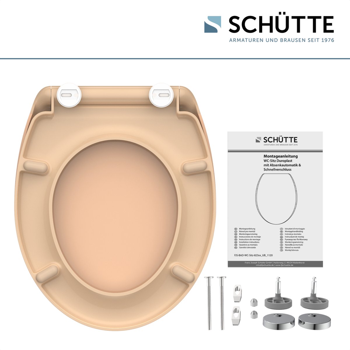 Schutte Miles toiletzitting duroplast met softclose en quick release zwart