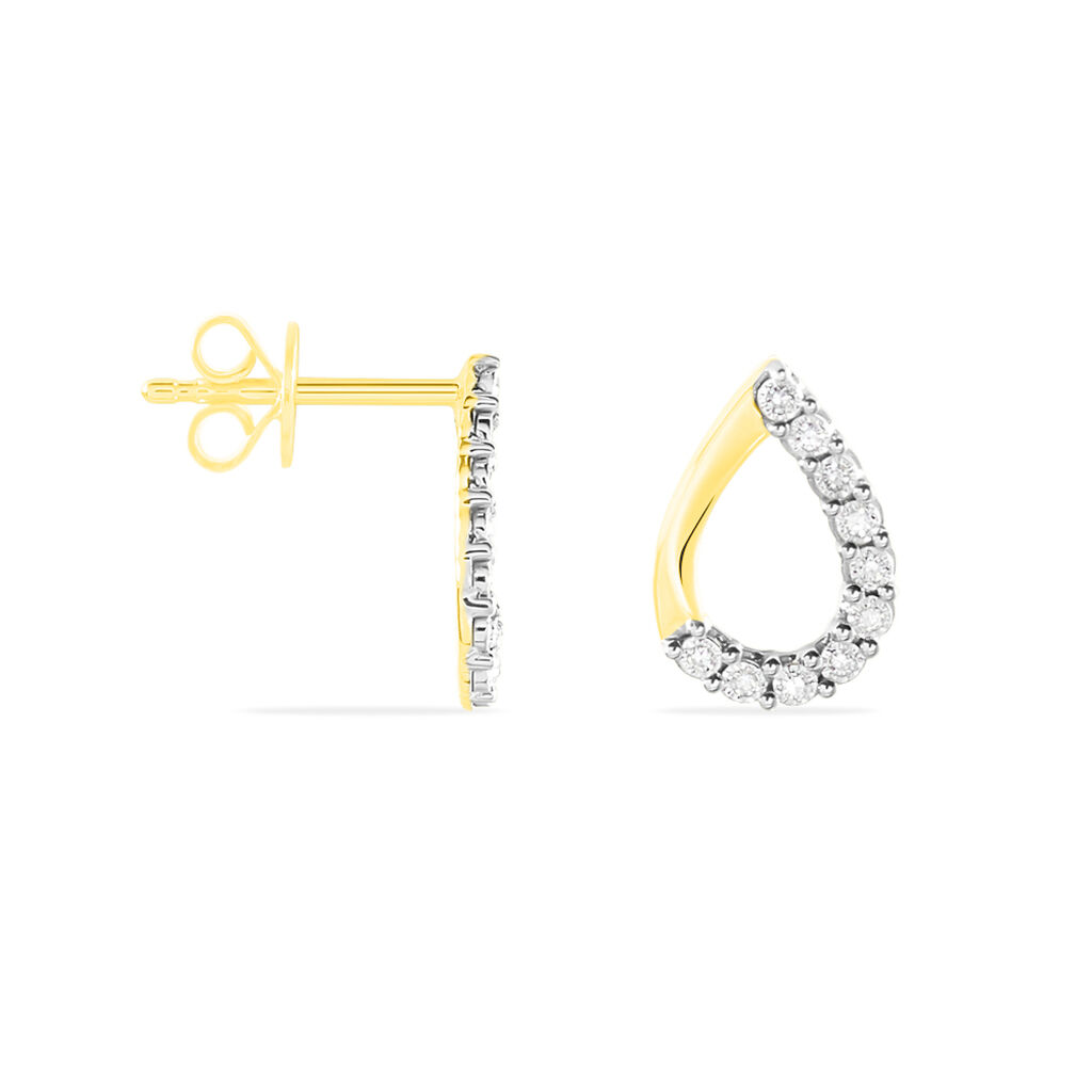 Boucles D'oreilles Puces Chrystalise Or Jaune Diamant