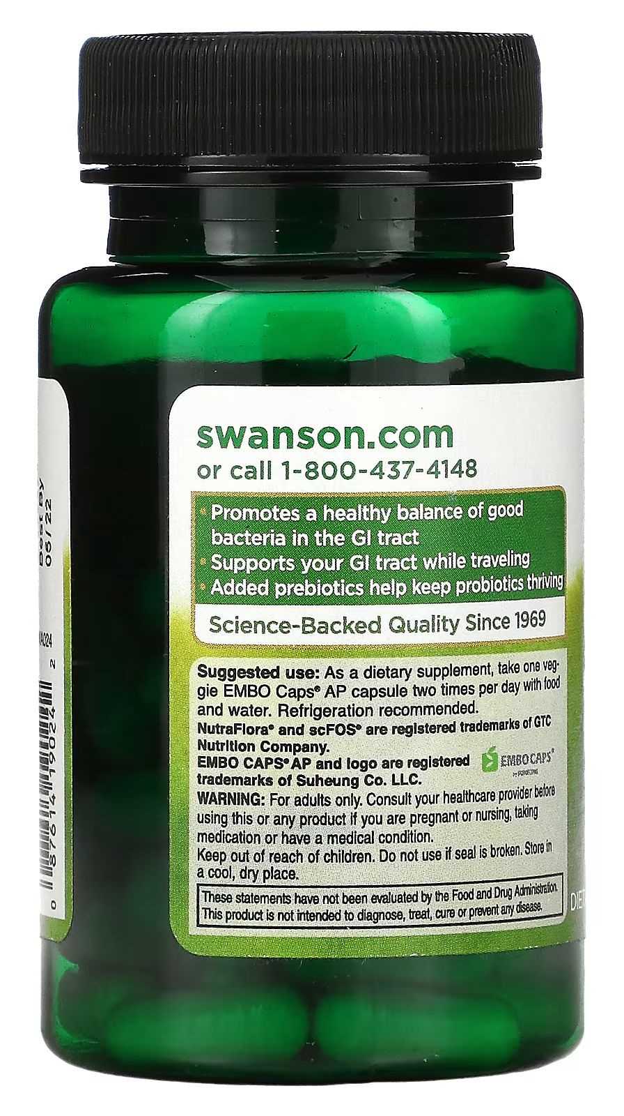 Swanson Lactobacillus Rhamnosus 60 cápsulas veganas