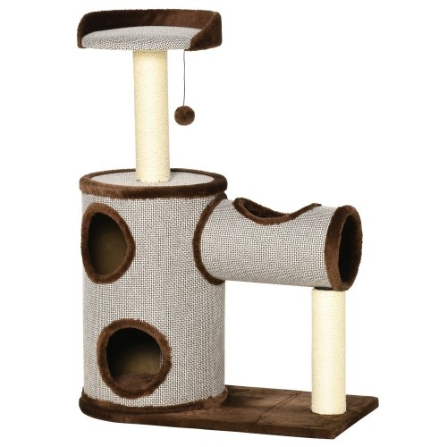 Arranhador PawHut marrom para gatos de porte médio
