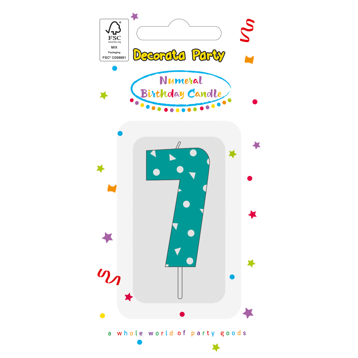 7 Jaar Kaars Lichtblauw