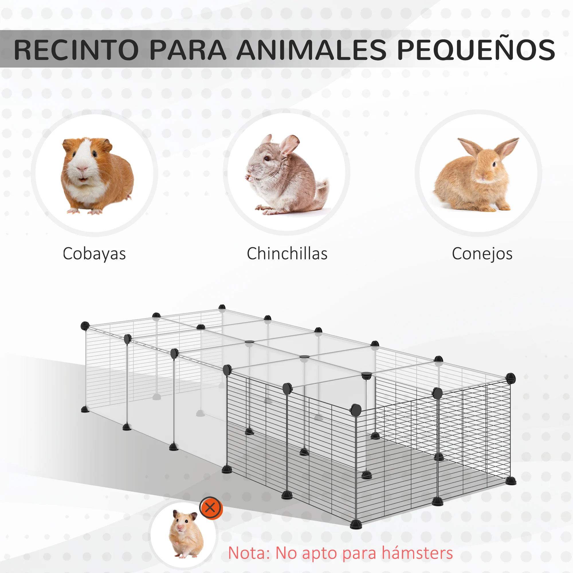 Gaiola transparente para animais de estimação PawHut
