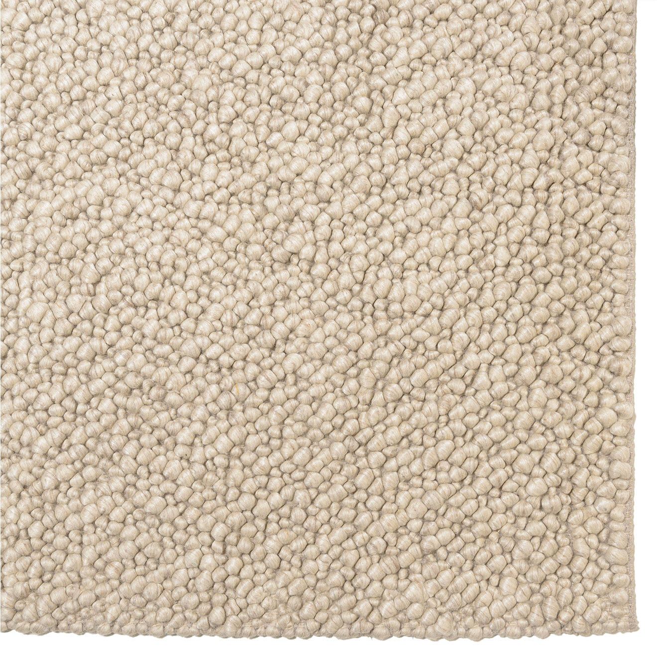 Macabane Tapis en Laine bouclée Quentin beige - 290x200 cm