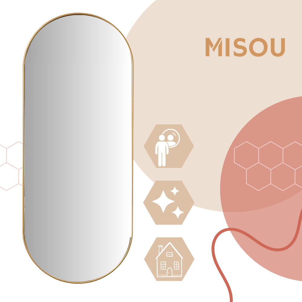 MISOU Wandspiegel Golden Ovaal - Goud