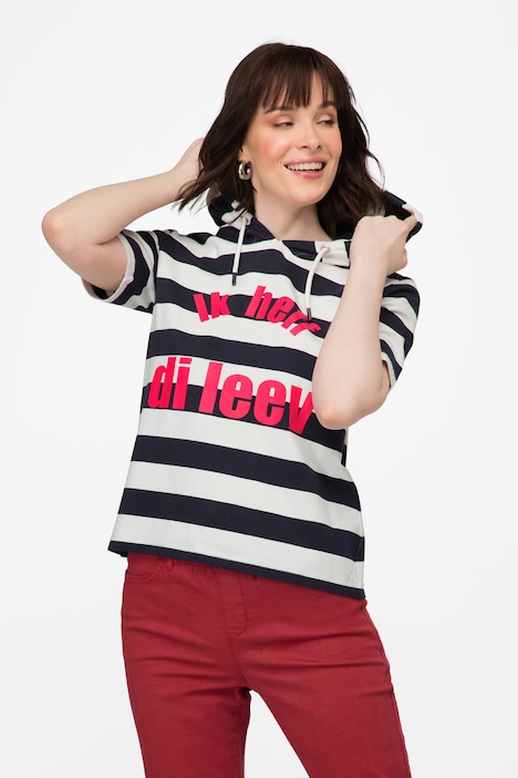 T-Shirt, Ringel, Statement, Halbarm
