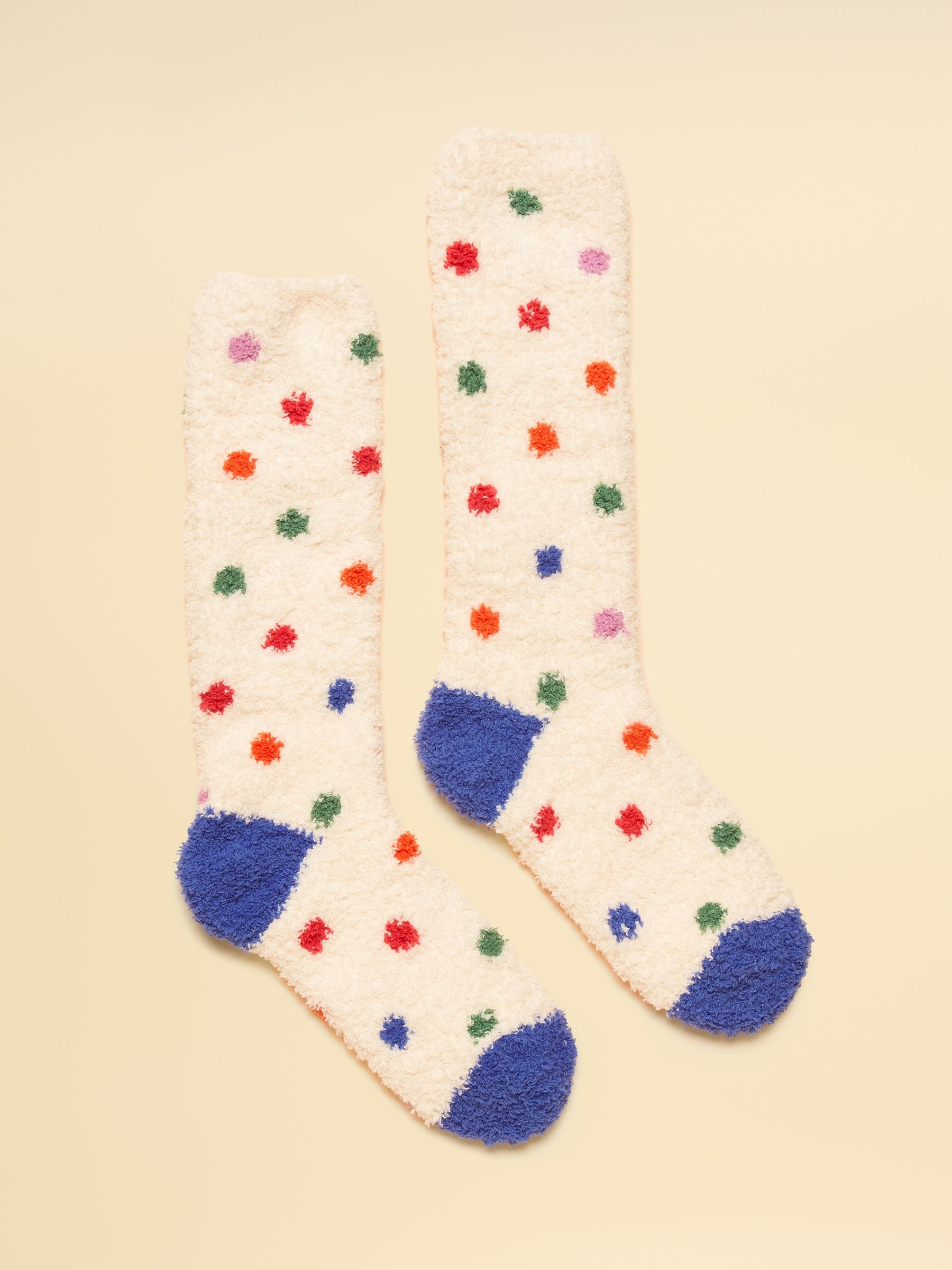 Crème - Joules Women's Fluffy Stripe Socks (size 4-8)
