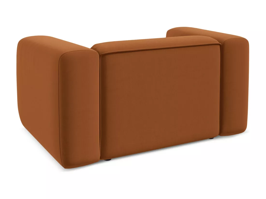 Fauteuil en velours - terre cuite - EKAHI