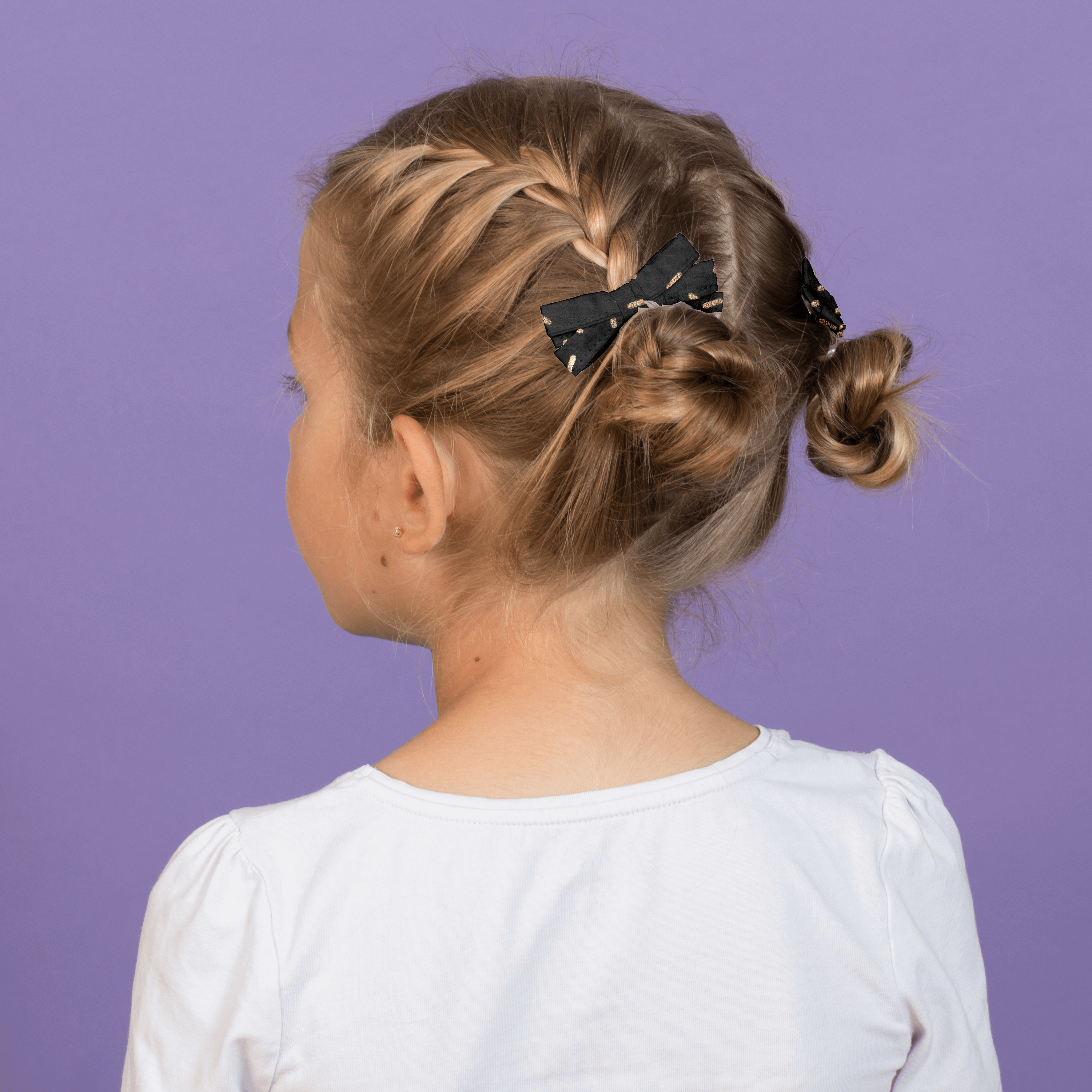 Barrette Ruban Paille Dorée Noir