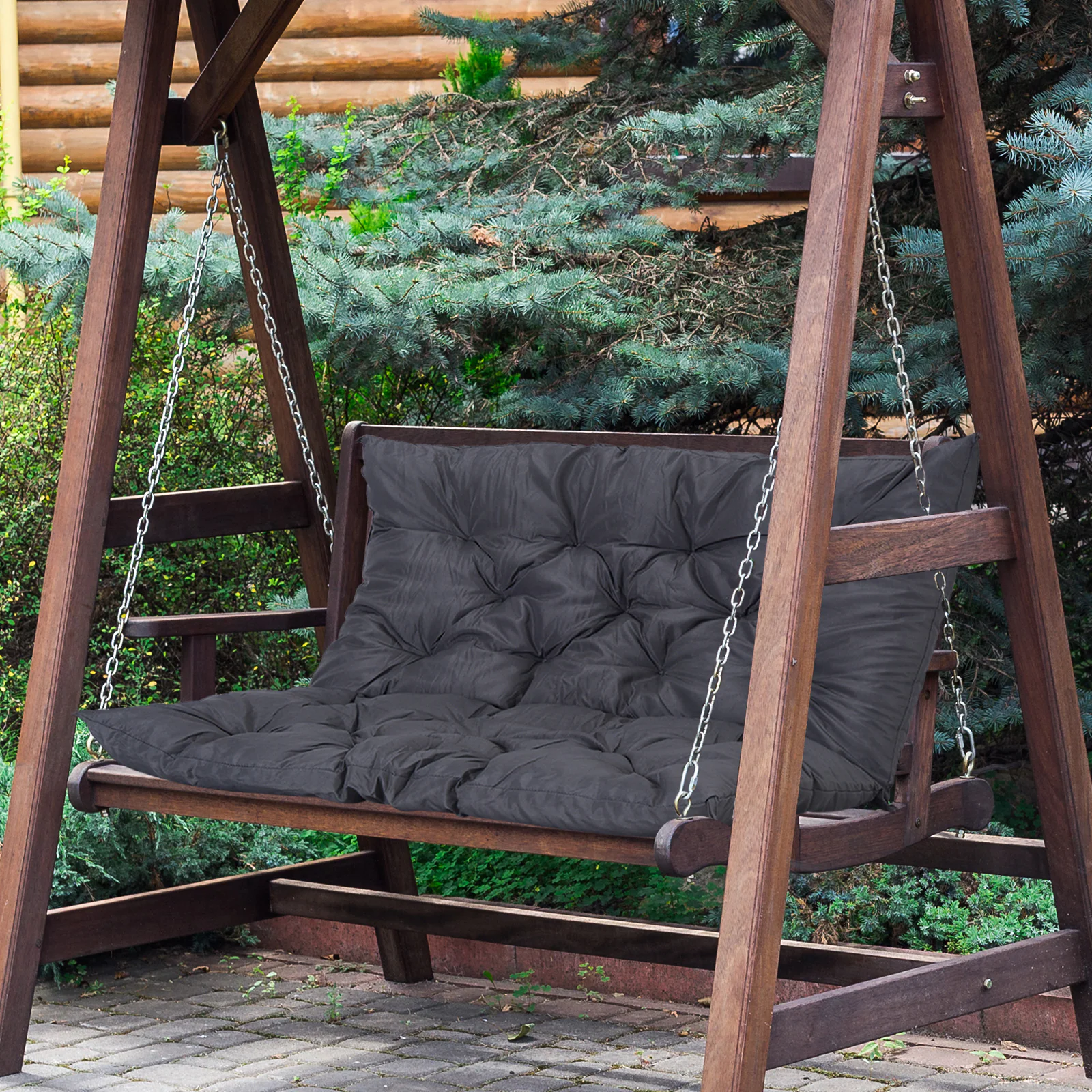 Outsunny Bankauflage für Gartenbank grau 98 x 100 x 8 cm (LxBxH)