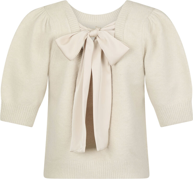 Neo Noir Martha Bow Knit Tee Ivory