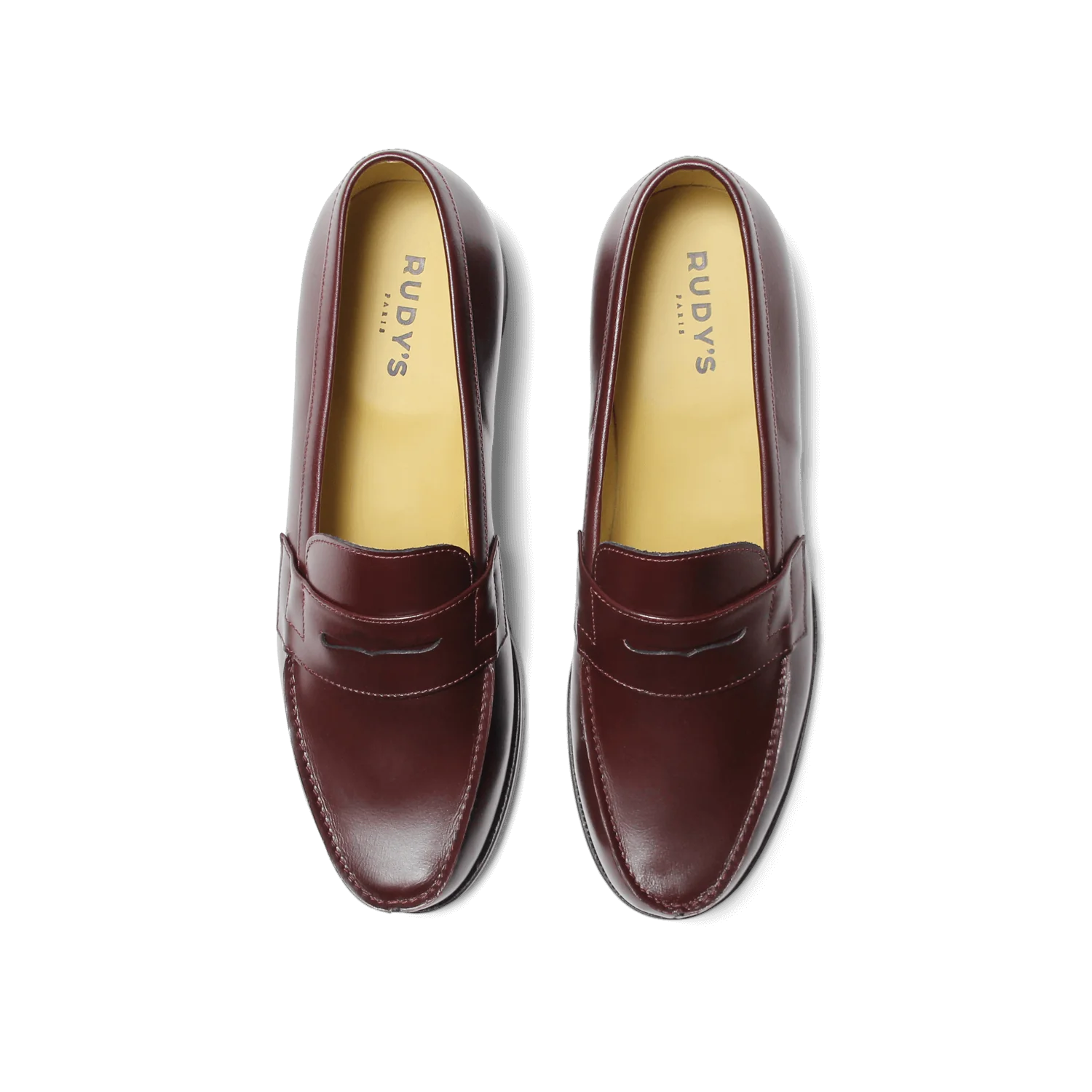 Maker-Mocassin en cuir bordeaux