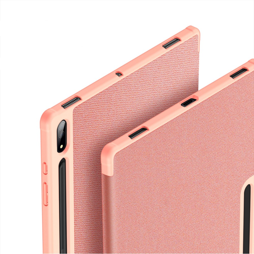 Samsung Galaxy Tab S9 Ultra Tasche Smart Cover Hülle Stoff Design mit S-Pen Halterung - Rosa