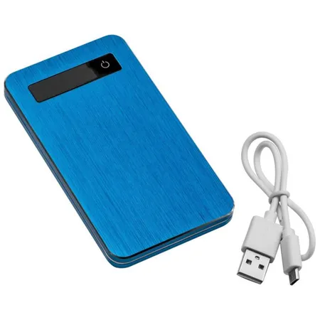 Macma Powerbank 4.000 mAh mit USB Anschluss inkl. Ladekabel, blau