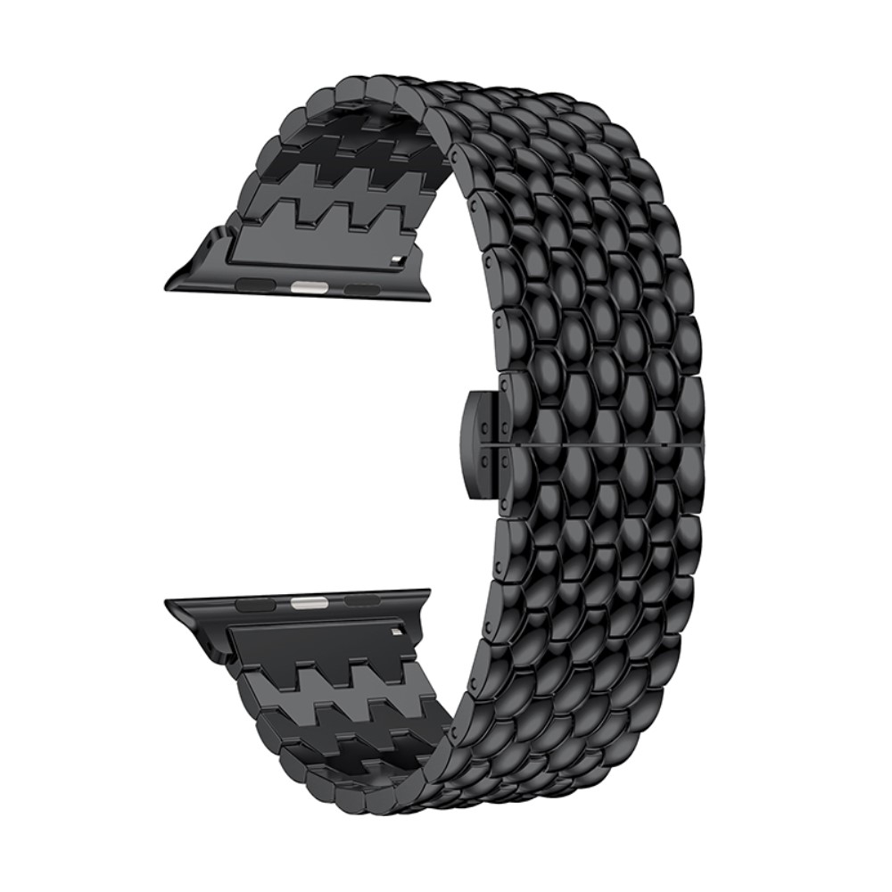 Apple Watch (42/41/40/38 mm) Edelstahl Armband mit Faltschliesse - Schwarz