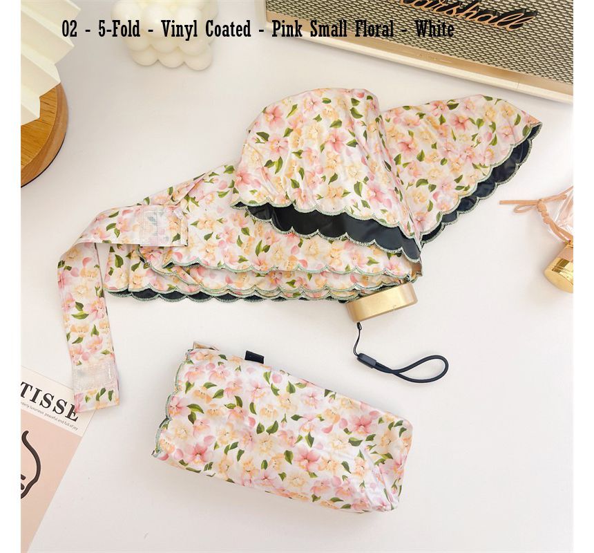 Fenmo - Compacte paraplu met bloemenprint (verschillende designs)