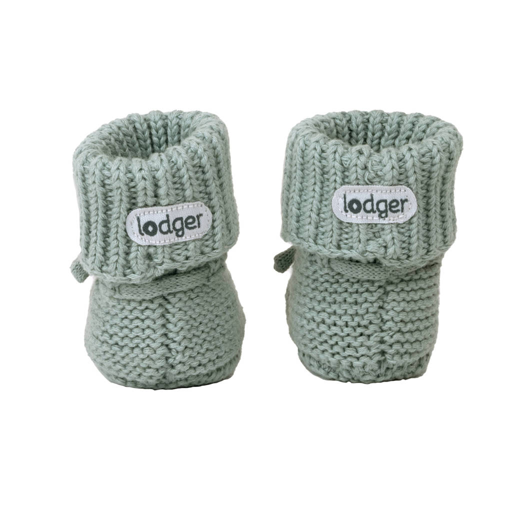 gebreide baby slofjes groen