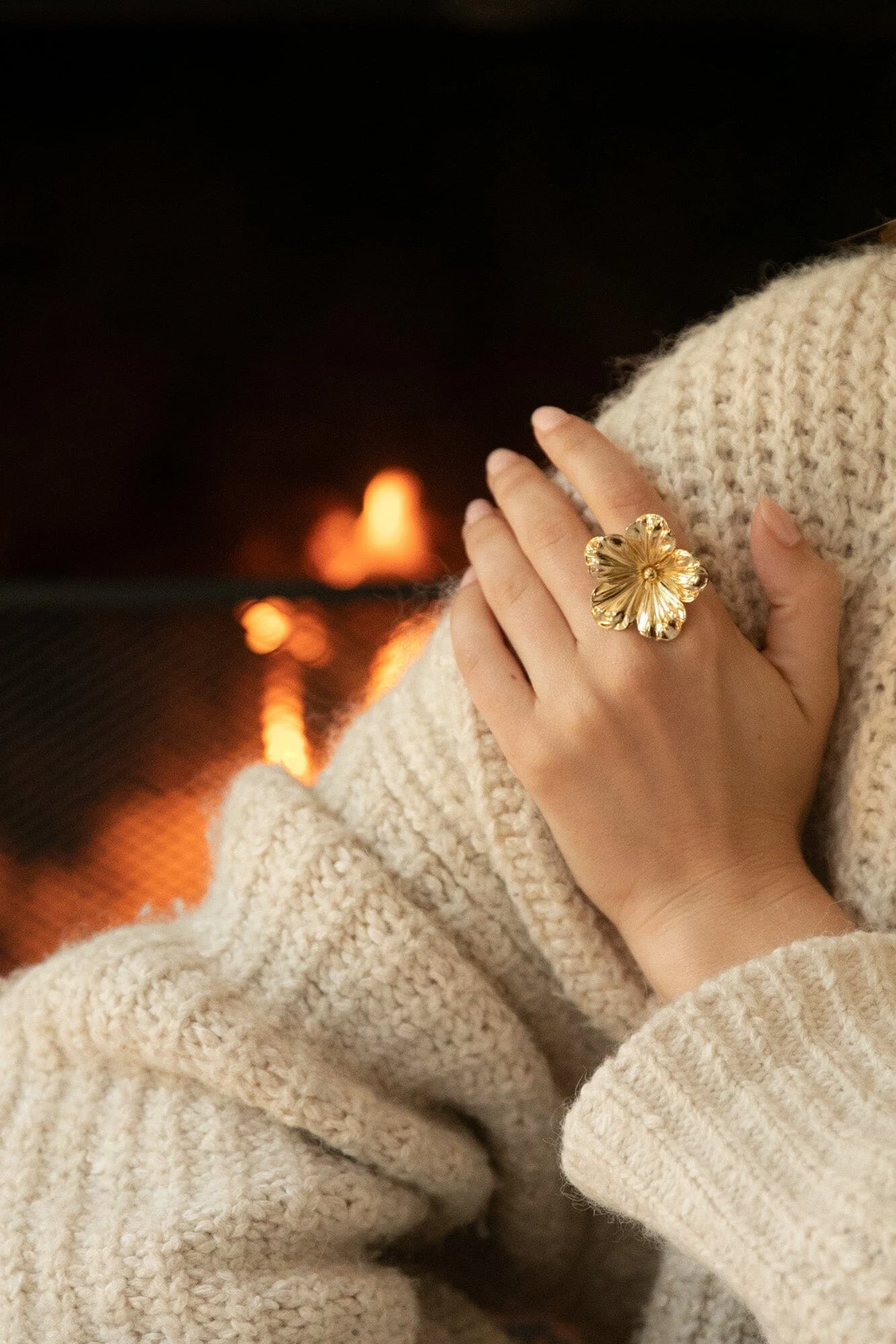 GAÏA - Maxi bague fleur plaqué argent | Argent