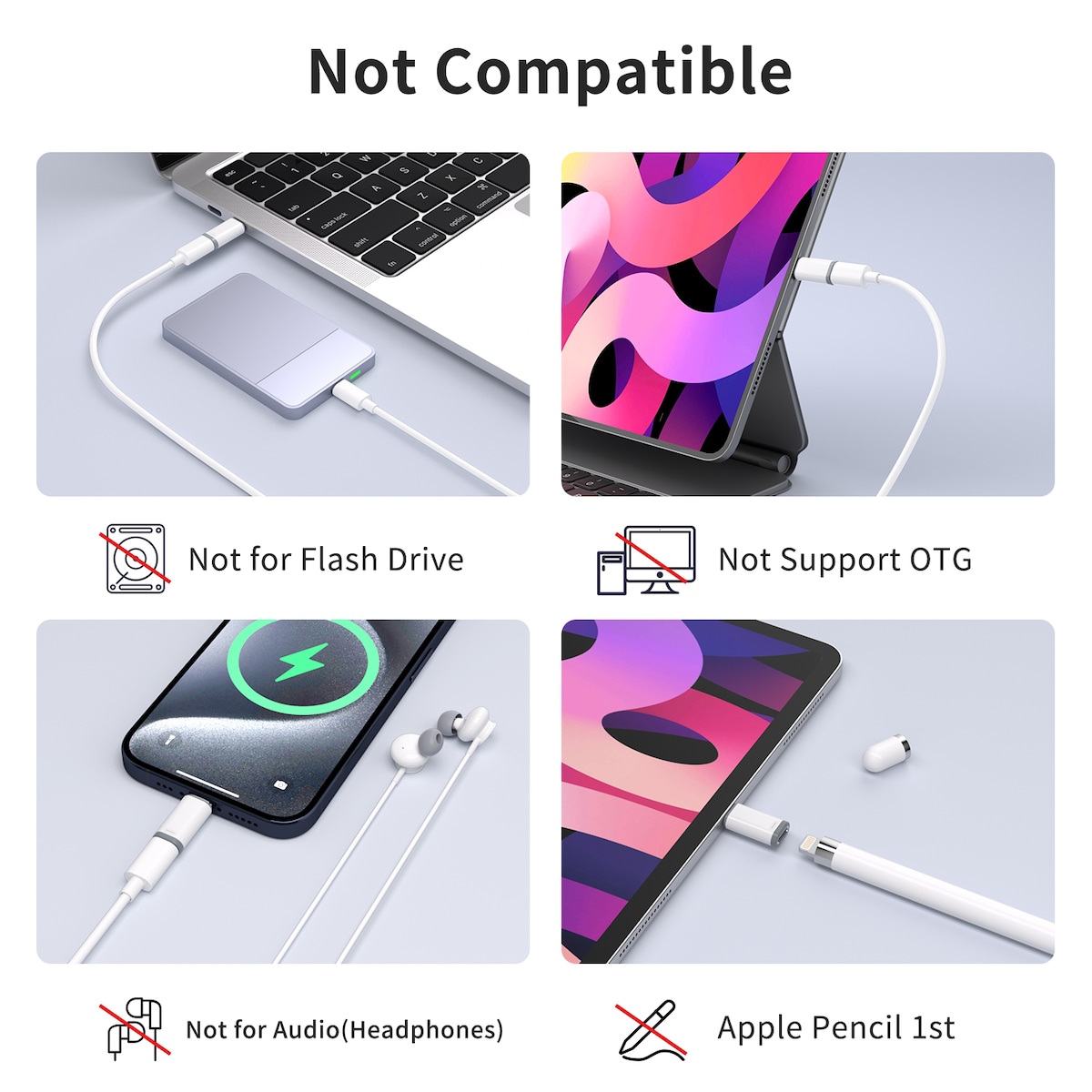 Adapter, lightning (hun) til USB-C (hann)