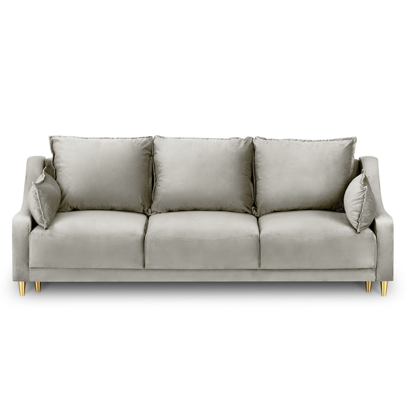 Mazzini Sofas Canapé convertible 3 places avec coffre de rangement Freesia beige - 215x94x90 cm