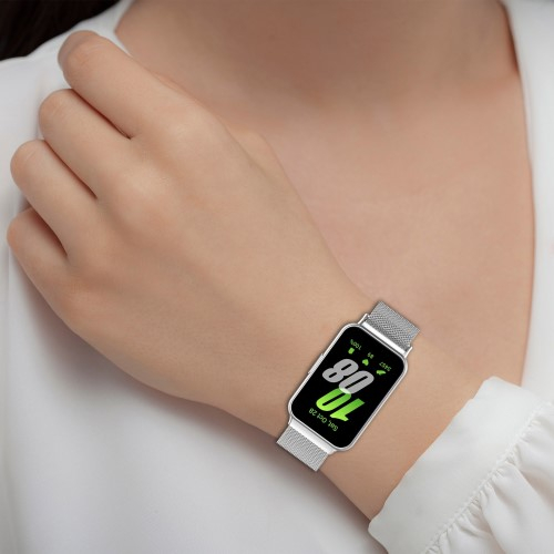 Samsung Galaxy Watch Fit3 (40mm) Milanese Armband mit Magnet-Verschluss - Silber