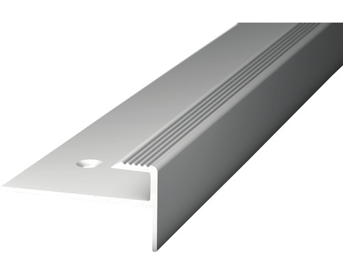 Trapneus met inzetstuk, aluminium, zilver, geperforeerd, 30 x 15 x 1000 mm