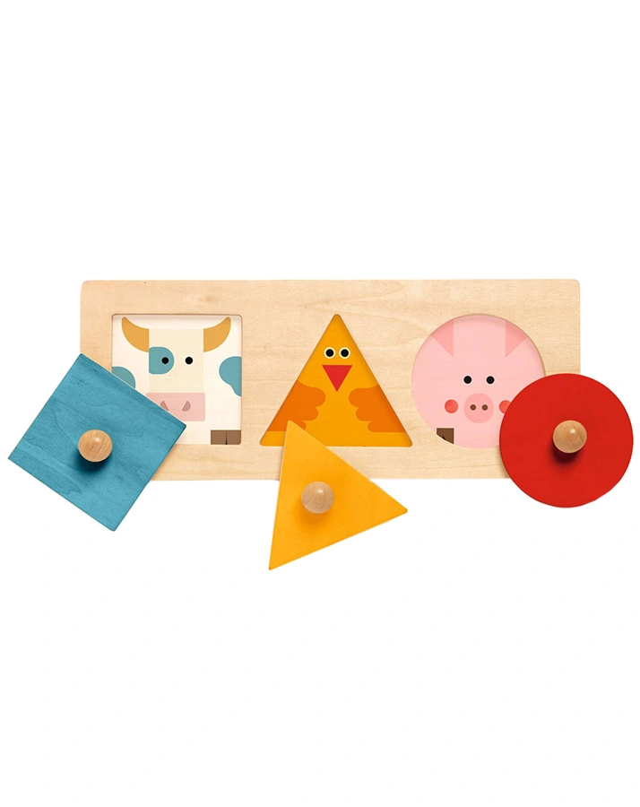 Steckpuzzle ZOO TIERE 3-teilig in bunt