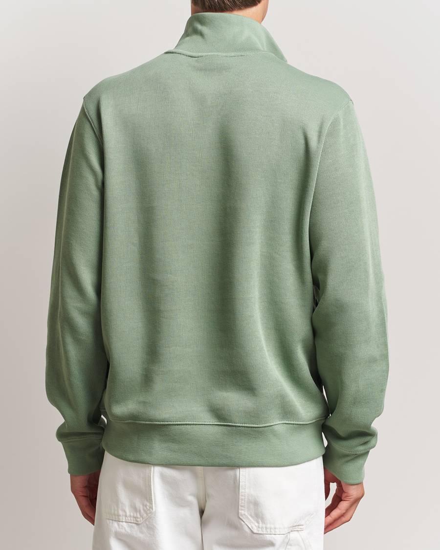 Lacoste Rib Interlock Half Zip Thyme Green