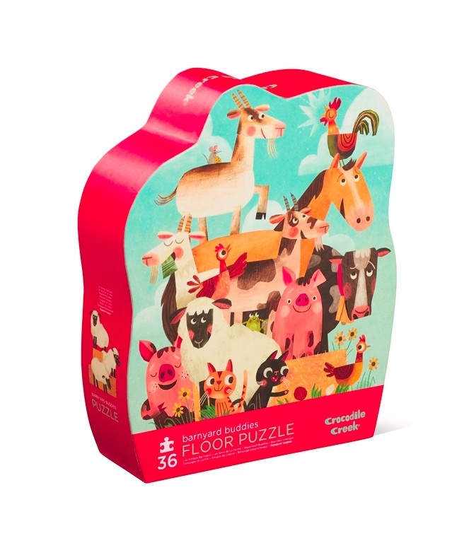 Crocodile Creek Crocodile Creek puzzel - shaped box - 36 stuks Boerderijvrienden