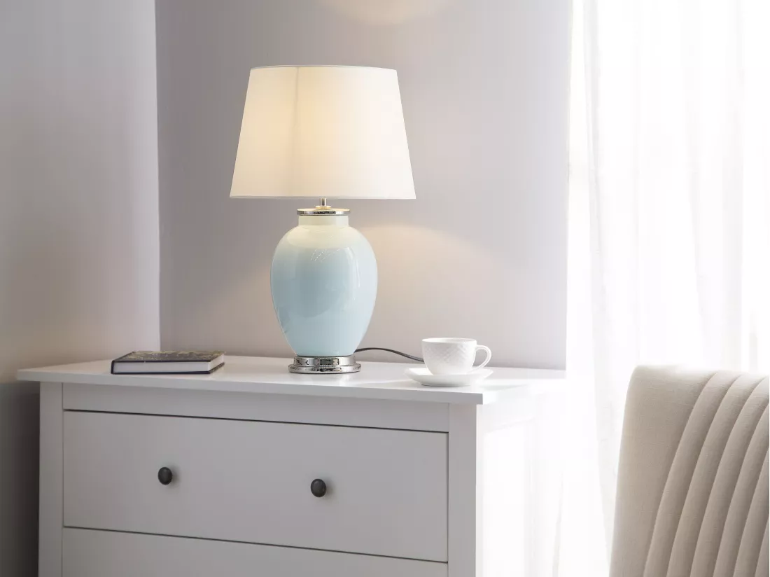 Lampe à poser BRENTA Céramique Bleu clair