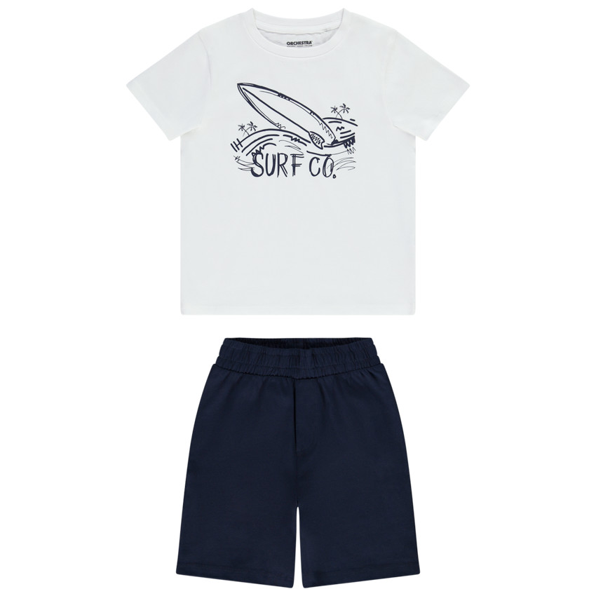 Ensemble court 2 pièces t-shirt print surf pour garçon