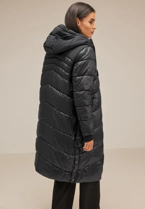 Materialmix Wintermantel - Black