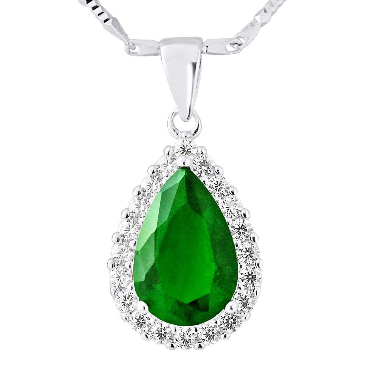 Collier POIRE - Cristal - Argent 925