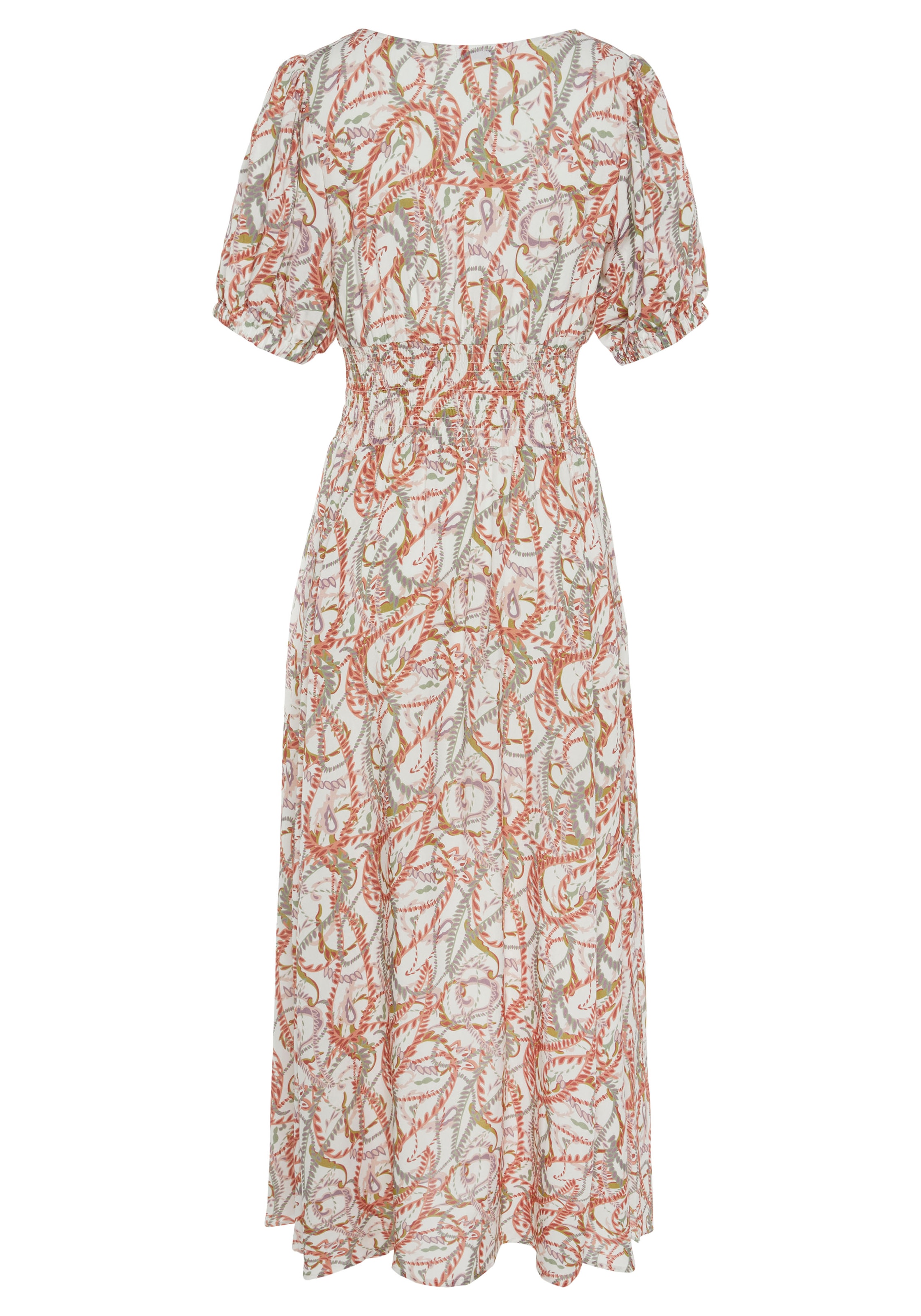 LASCANA Maxikleid mit Alloverdruck und V-Ausschnitt, Sommerkleid, Strandkleid