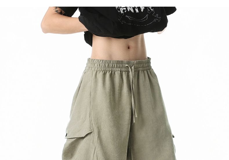 AXEN - Cargo Bermuda Shorts met trekkoord en geborduurd logo