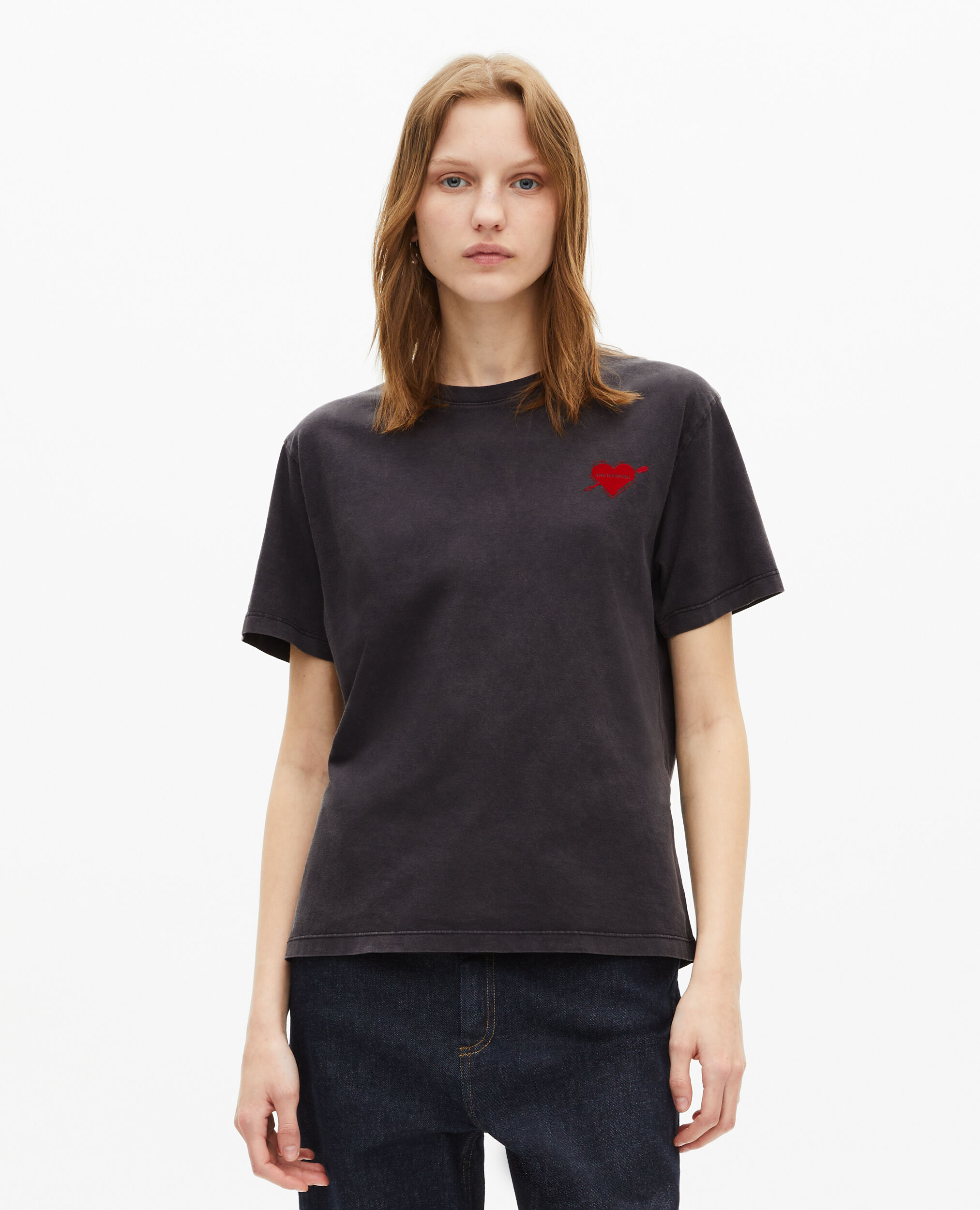 T-shirt avec flocage cœur noir