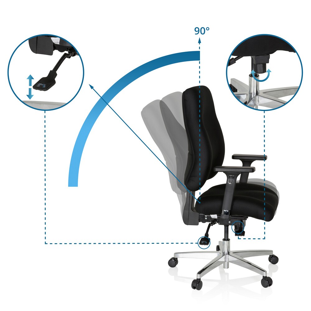 Profi Bürostuhl ZENIT COMFORT Stoff mit Armlehnen (höhenverstellbar) hjh OFFICE