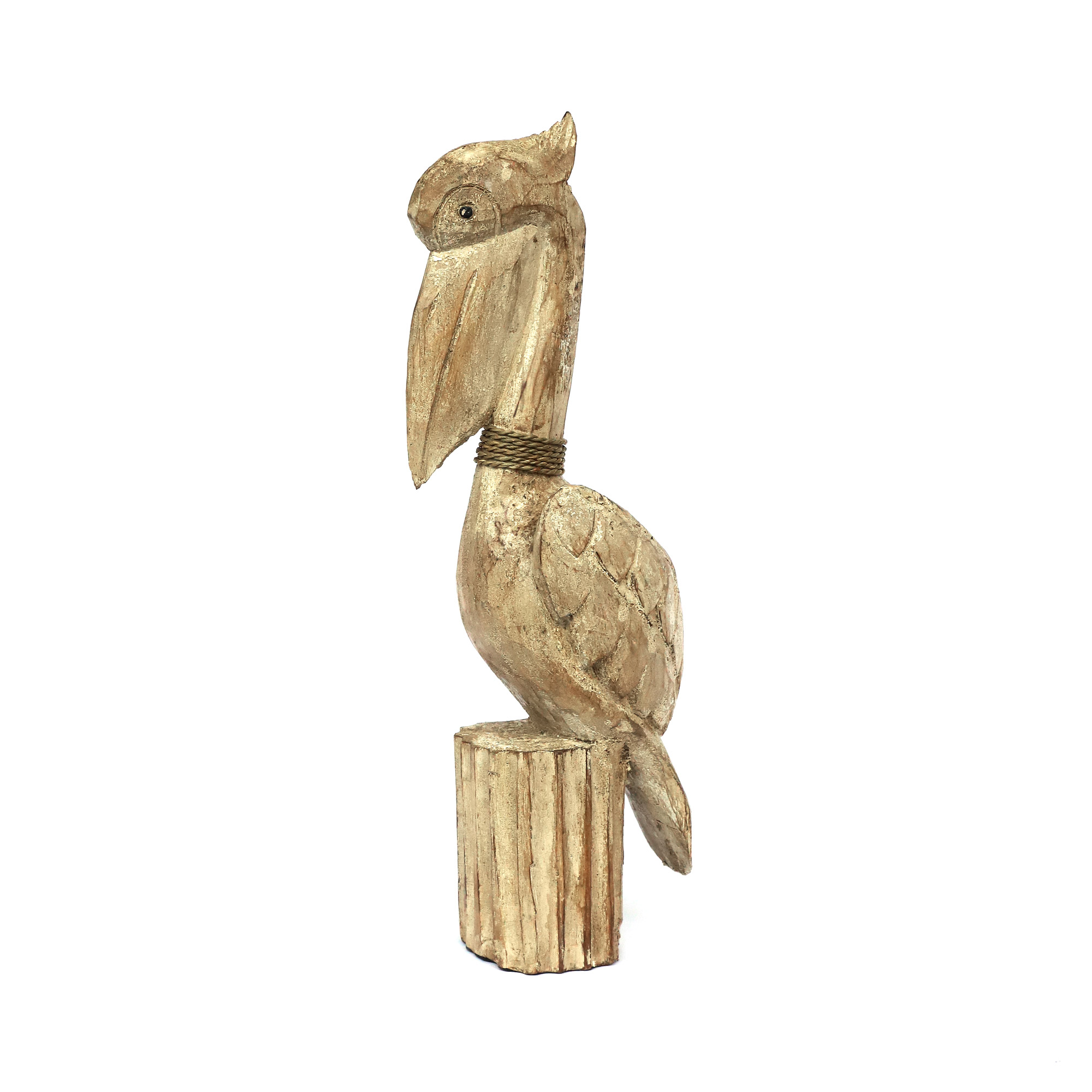Holzskulptur 'Pelikan' natur, H 50 cm, B 20 cm, L 15 cm von fischer's lagerhaus