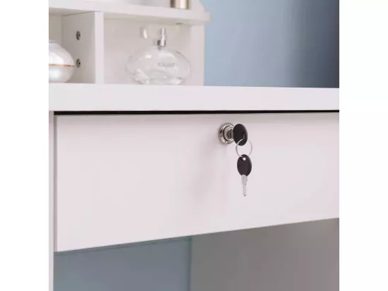 Coiffeuse et table de maquillage miroir en cœur moderne NEIGE