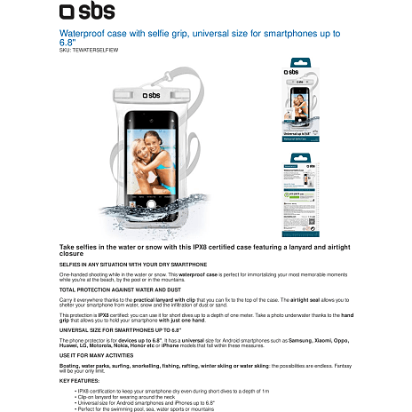 SBS vandtæt mobil covertaske - hvid