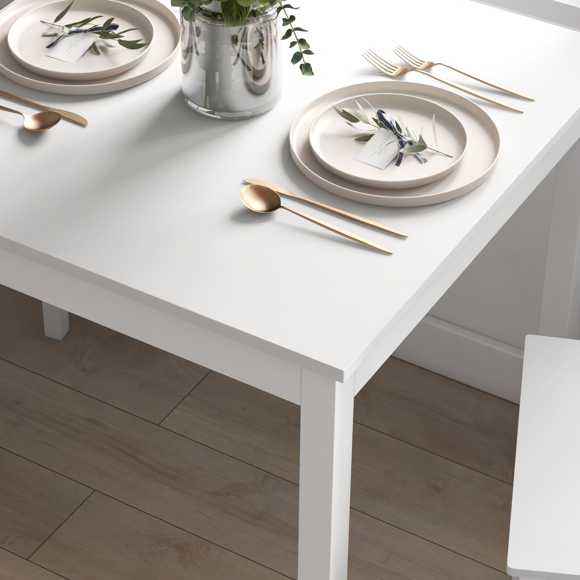 HOMCOM Essgruppe mit Anti-Rutsch-Fußpads grau, weiß 75L x 75B x 73H cm