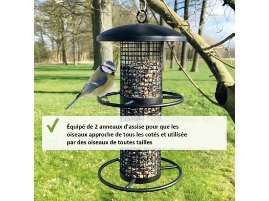 Mangeoire oiseaux extérieur à suspendre pour oiseaux sauvages pour jardin balcon Distributeur de nourriture «34716 Nourri-Silo»