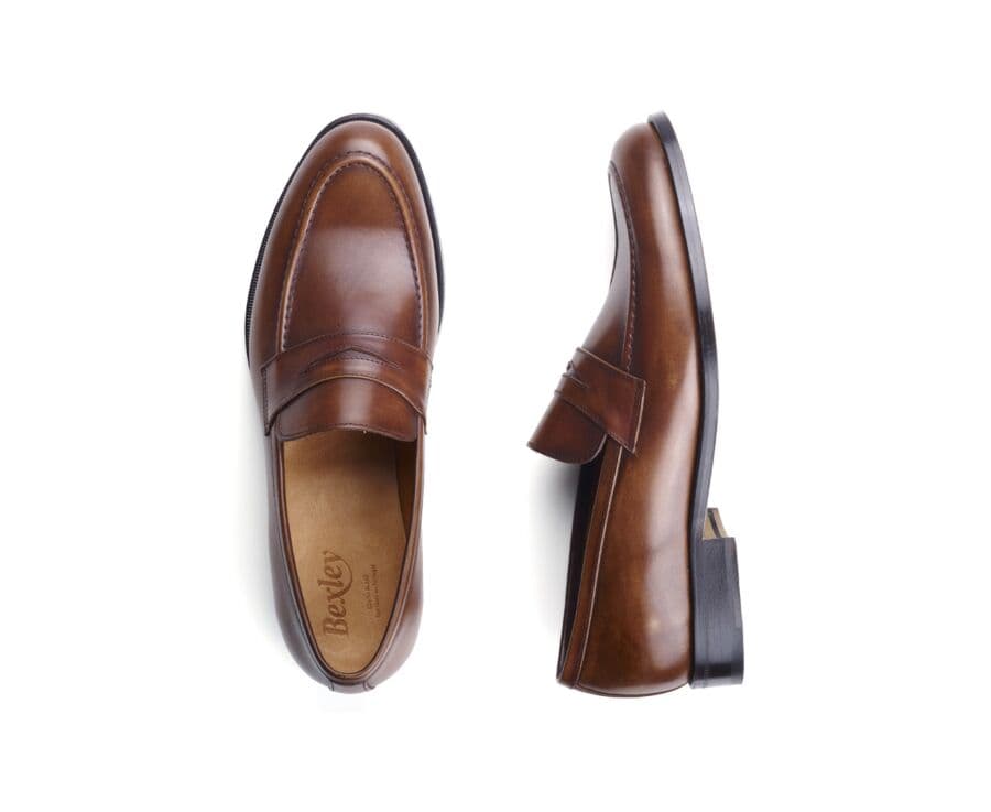 Mocassin cuir homme Cognac Patiné - DIXTON