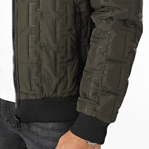 Veste Bomber Vert Kaki Noir Réversible