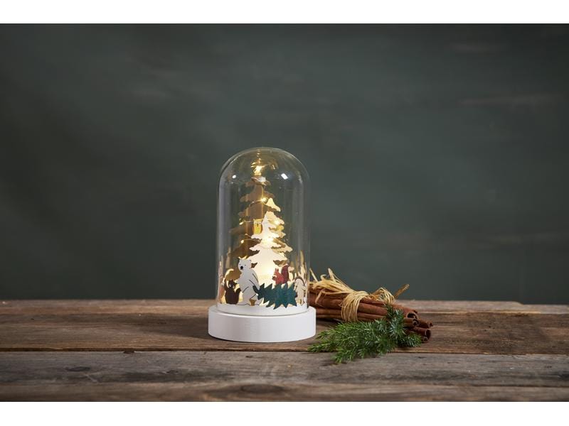 Star Trading Glasdekoration Forest Friends, Ø 11.5 cm LED Tischdekoration