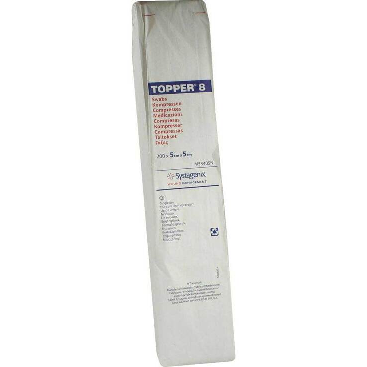 Topper 8 Kompresse unsteril 5x5 cm, 200 St