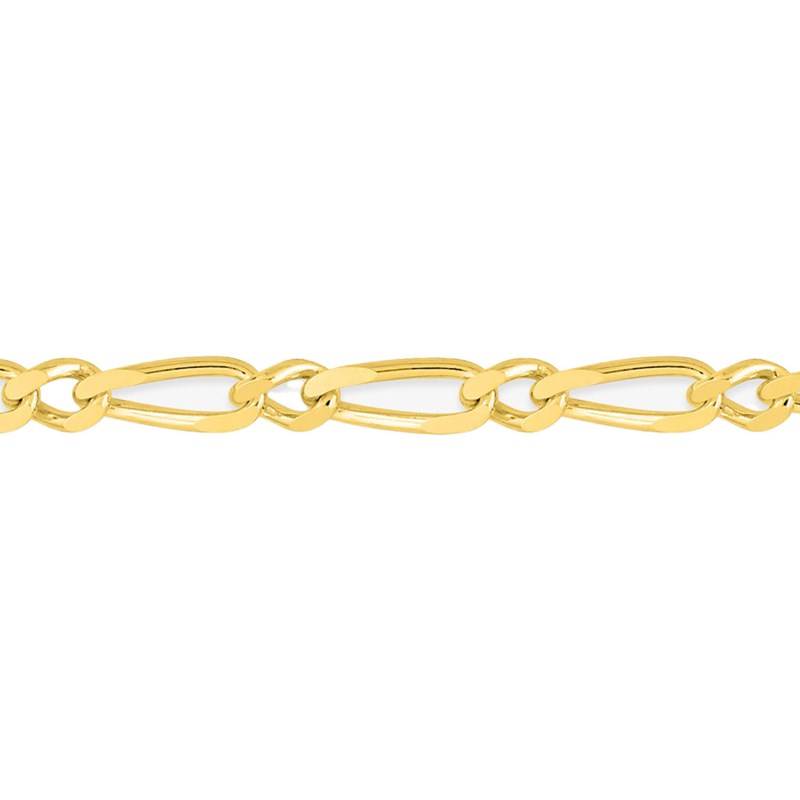 Bracelet Mixte 18 cm  - Cheval alterné - Or 18 Carats - Largeur 2.5 mm