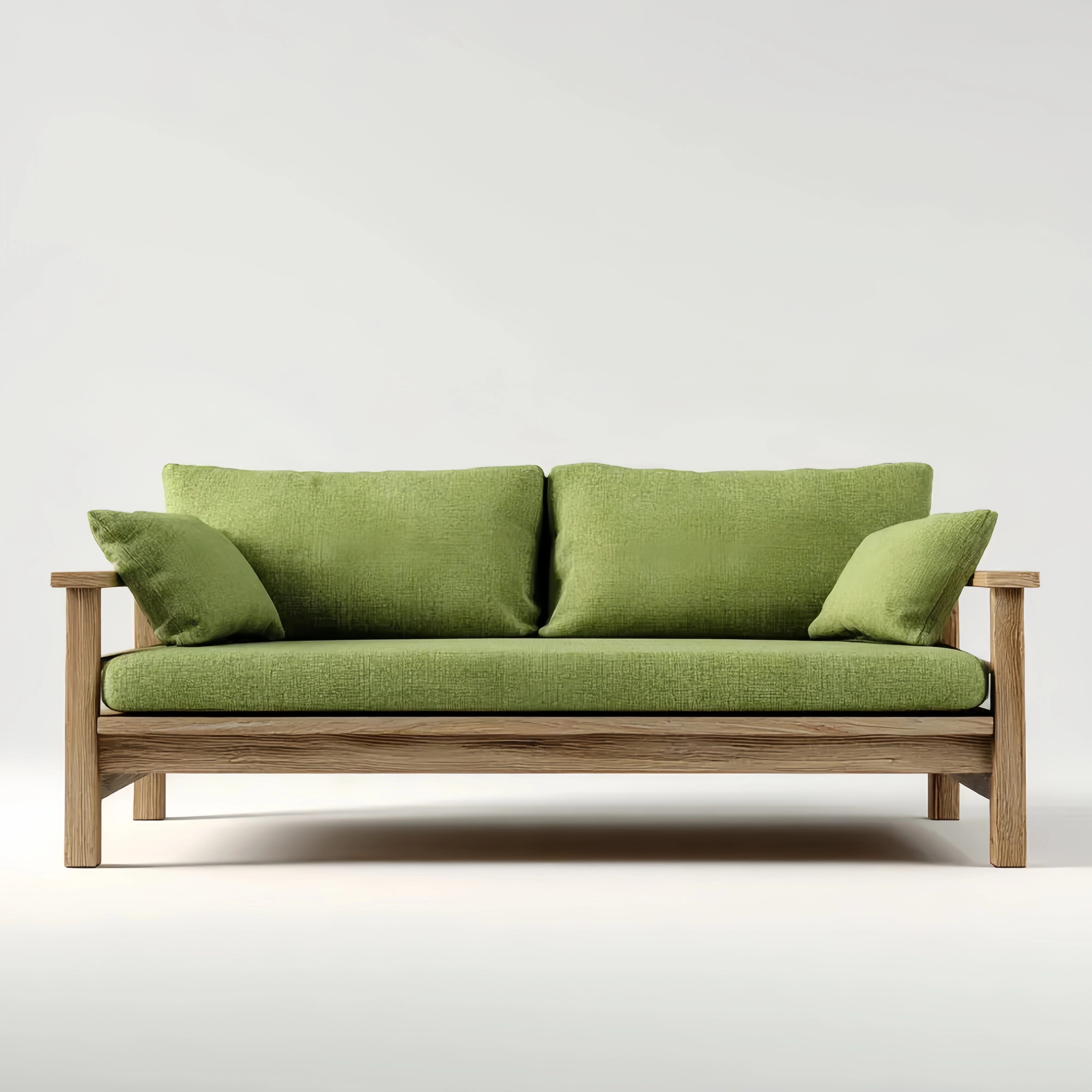 2-Sitzer-Sofa 150x85x75 cm mit Holzrahmen und Stoffpolster – Grün – Moderner Stil