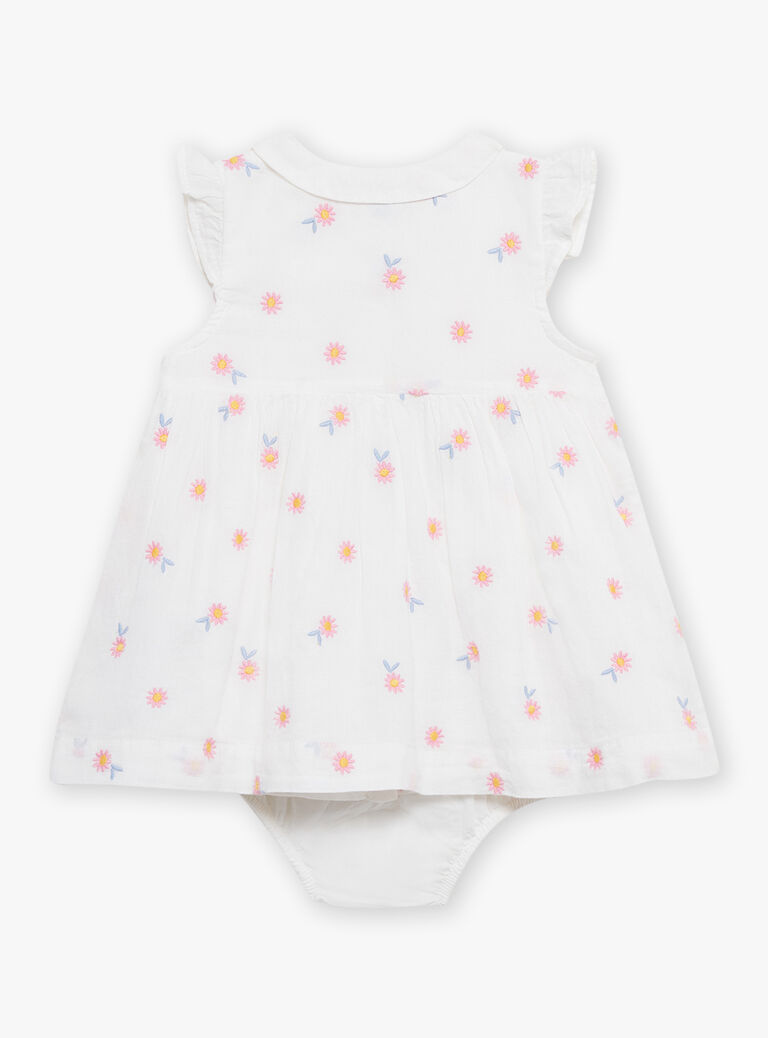 Robe et culotte blanches à imprimé fleuri
